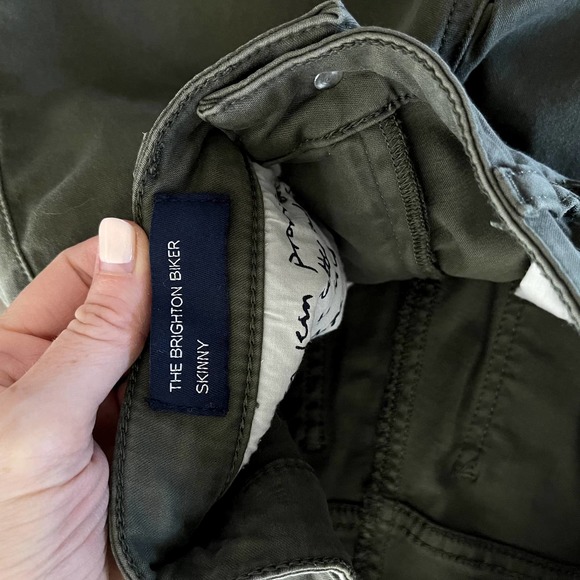 Boden Brighton Biker Skinny Jeans‎ in Marsh Army Green Size 4P Olive Green Moto - Picture 16 of 16